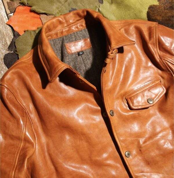 Brakeman  Leather Jackets, American Style, Horse Skin from Pakistan - Image 5