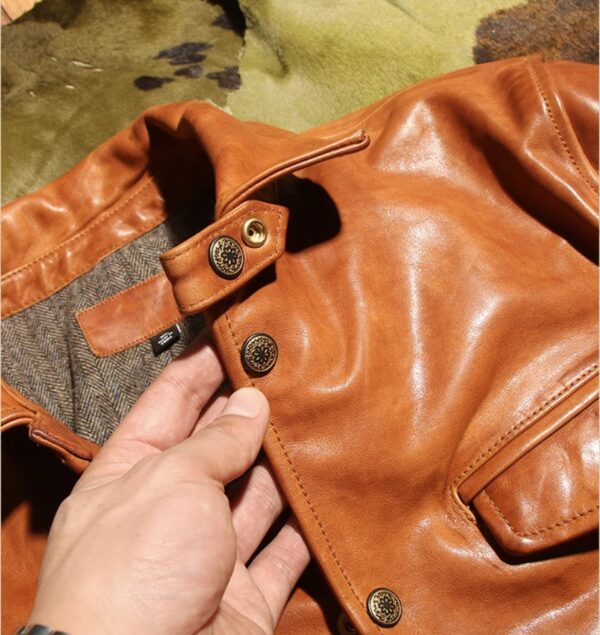 Brakeman  Leather Jackets, American Style, Horse Skin from Pakistan - Image 6