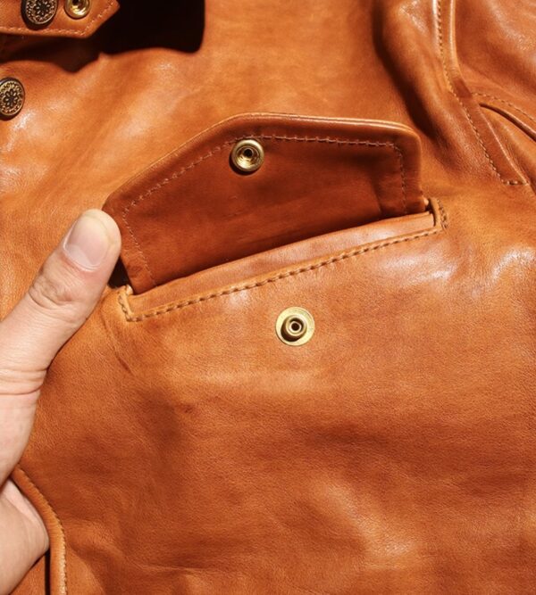 Brakeman  Leather Jackets, American Style, Horse Skin from Pakistan - Image 8